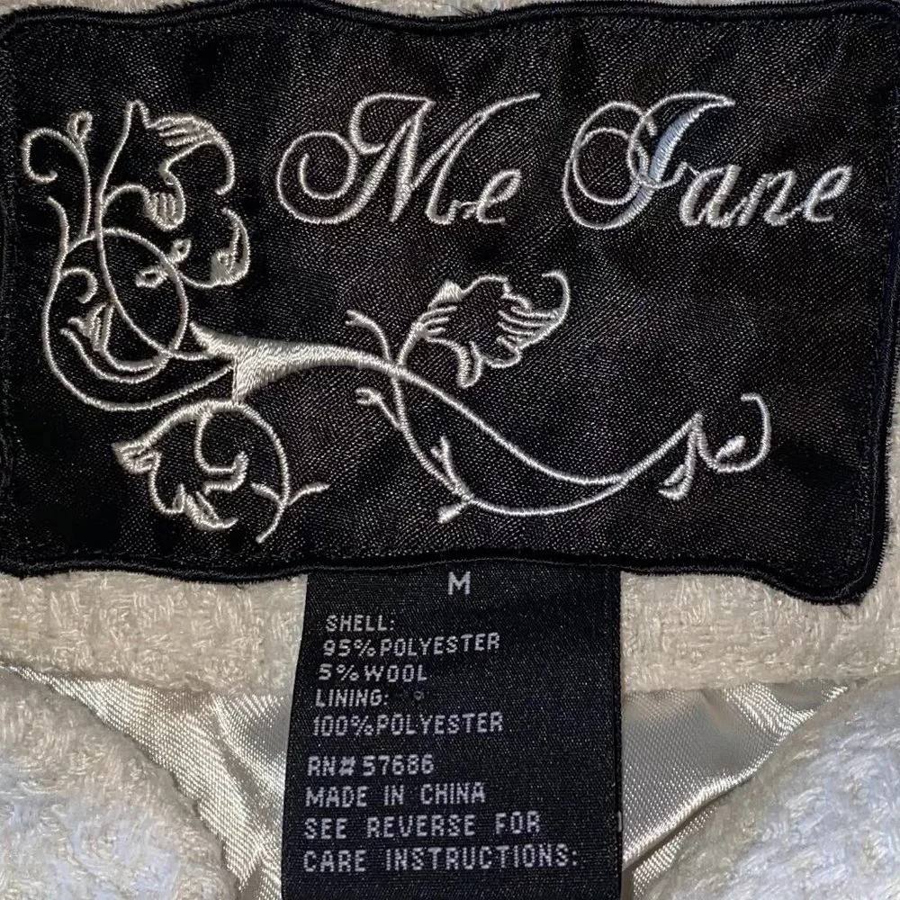 Me Jane Cream Faux Fur Polyester Coat Size Medium - Picture 5 of 6